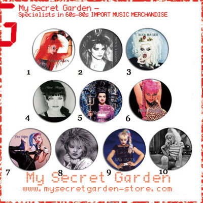 Nina Hagen - Portrait Pinback Button Badge Set 1a or 1b ( or Hair Ties / 4.4 cm Badge / Magnet / Keychain Set )